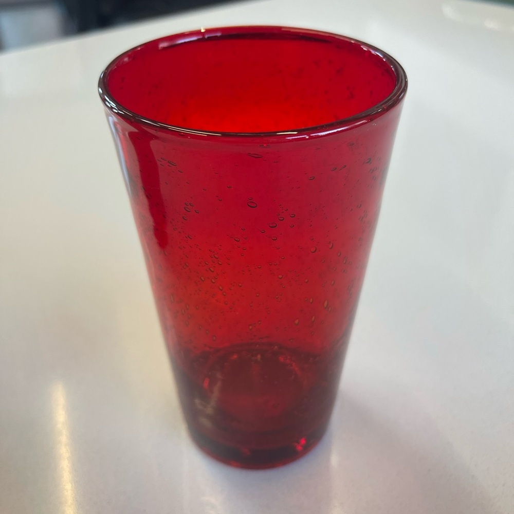One glass Artland? Ruby Red Bubble Rain seeded Glasses Highball Tumbler 6.25”